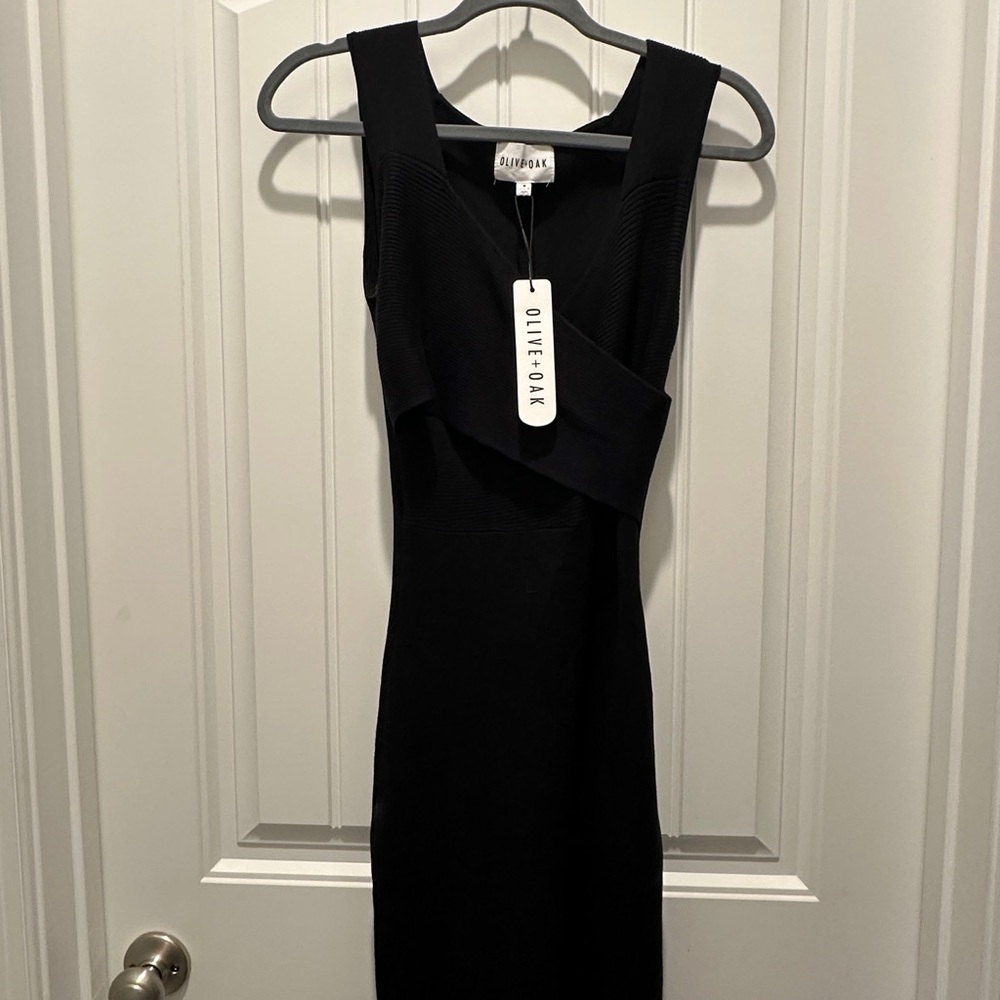 Olive & Oak Asymmetrical Black Dress